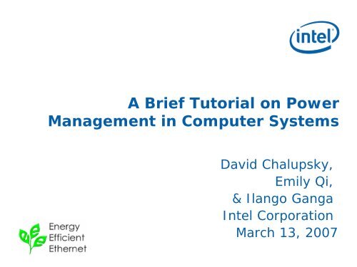 A Brief Tutorial on Power Management in Computer Systems