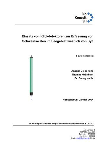 Einsatz von Klickdetektoren zur Erfassung von ... - BioConsult SH