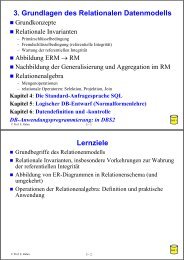 3. Grundlagen des Relationalen Datenmodells Lernziele