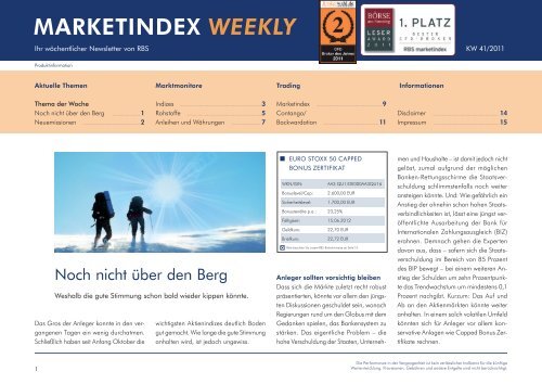 MARKETINDEX WEEKLY - RBS