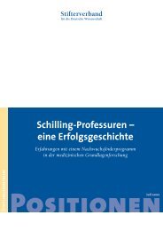 Schilling-Professuren - Stifterverband für die Deutsche Wissenschaft