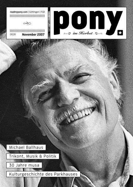 Michael Ballhaus Trikont, Musik & Politik 30 Jahre musa ... - Pony