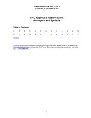 SHC Approved Abbreviations, Acronyms and Symbols - Stanford ...