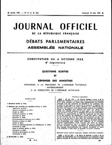 Journal officiel du vendredi 22 mai 1981 - Archives de l'Assemblée ...