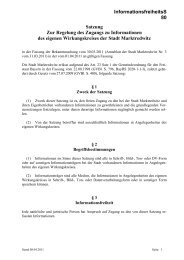 Informationsfreiheitssatzung - Stadt Marktredwitz