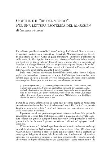 Goethe e il “re del mondo”.