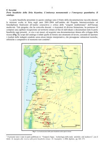1 F. Severini Porte basaltiche della Siria bizantina. L'eminenza ...