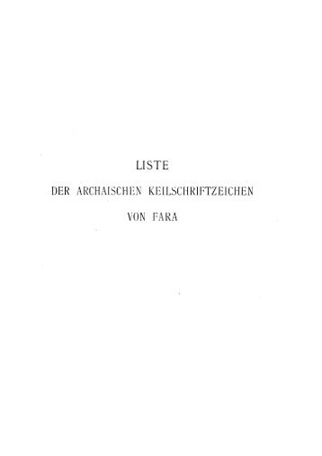 LISTE DER ARCHAISCHEN KEILSCHRIFTZEICHEN VON FARA