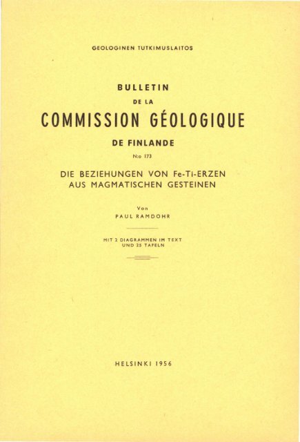 COMMISSION GEOlOGIOUE - Arkisto.gsf.fi