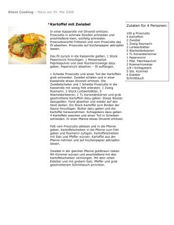 Kartoffel mit Zwiebel Zutaten für 4 Personen: - ORF Kundendienst