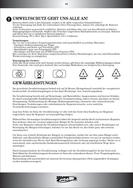 Bedienungsanleitung Ergometer "Fit.203"