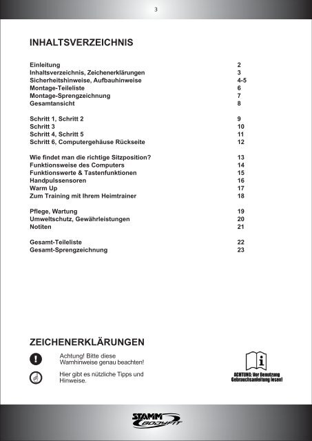 Bedienungsanleitung Ergometer "Fit.203"