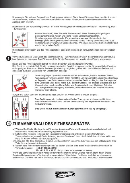 Bedienungsanleitung Ergometer "Fit.203"