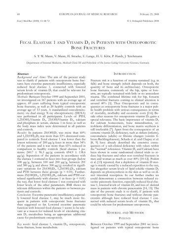 fecal elastase 1 and vitamin d3 in patients with osteoporotic bone ...