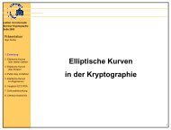 Elliptische Kurven in der Kryptographie - Institut für Informatik
