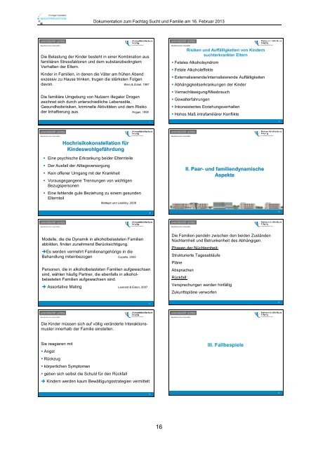 Dokumentation Fachtag „Sucht und Familie“ - Agethur