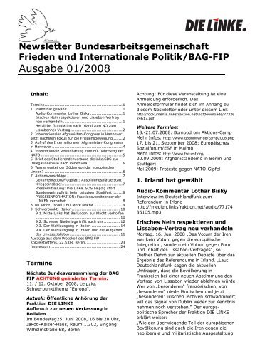 Newsletter BAG-FIP 1-2008 - Die Linke
