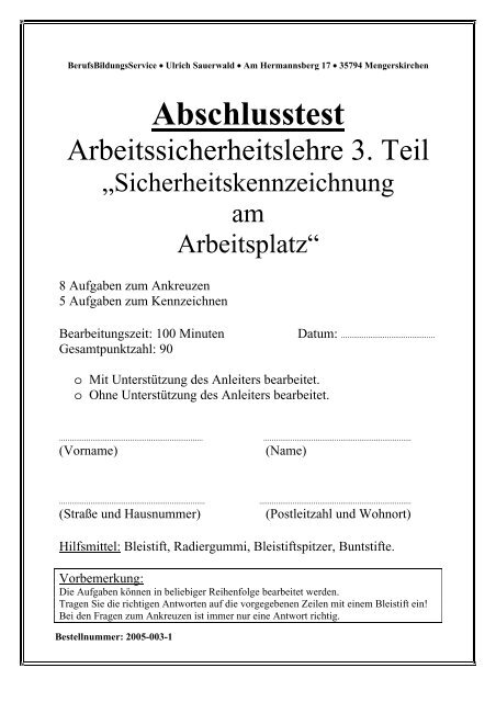 Abschlusstest - aktionbildung