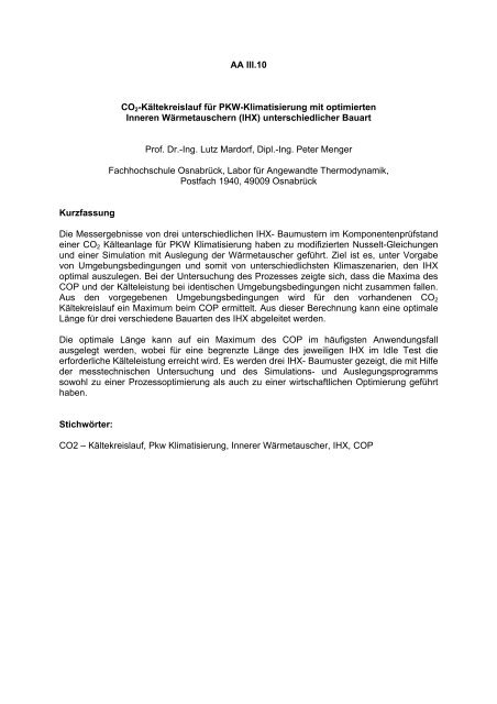 IHX - Labor für Angewandte Thermodynamik