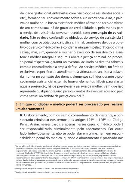 Aspectos jurídicos do atendimento às vítimas de violência sexual