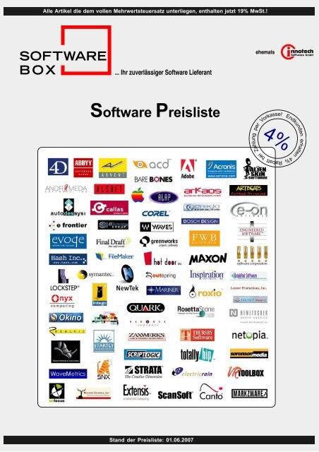 Software Preisliste - Softwarebox: Aktionsliste mit Software für ...