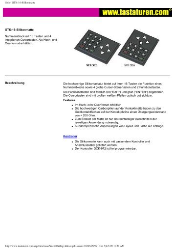 Seite: GTK-16-Silikonmatte