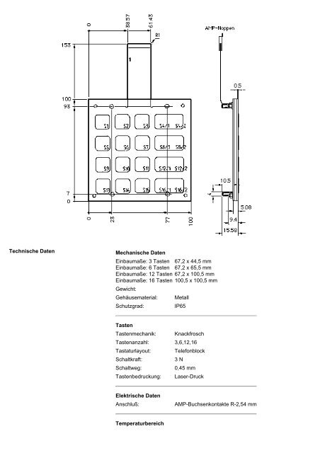 Seite: Edelstahl Nummernblock Module 3 bis 16 Tasten