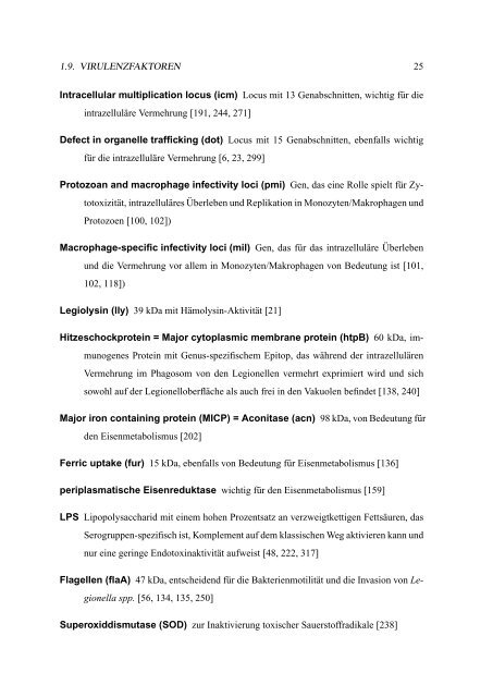 Phagozytose-assoziierte Rezeptoren bei der Legionellen ...