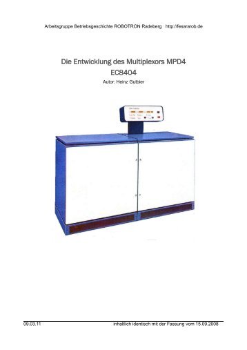 Die Entwicklung des Multiplexors MPD4 EC8404 - Acht Jahrzehnte ...