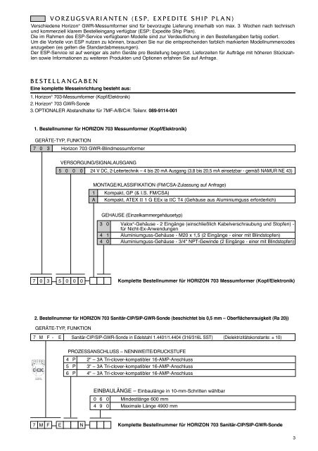 HORIZON™ 703 - Magnetrol International