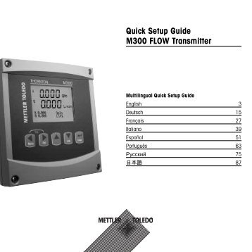 Quick Setup Guide M300 FLOW Multilingual - Mettler Toledo