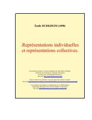 «Représentations individuelles et représentations collectives»