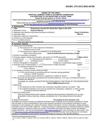 ISO/IEC JTC1/SC2 WG2 N2708 - DKUUG standardizing