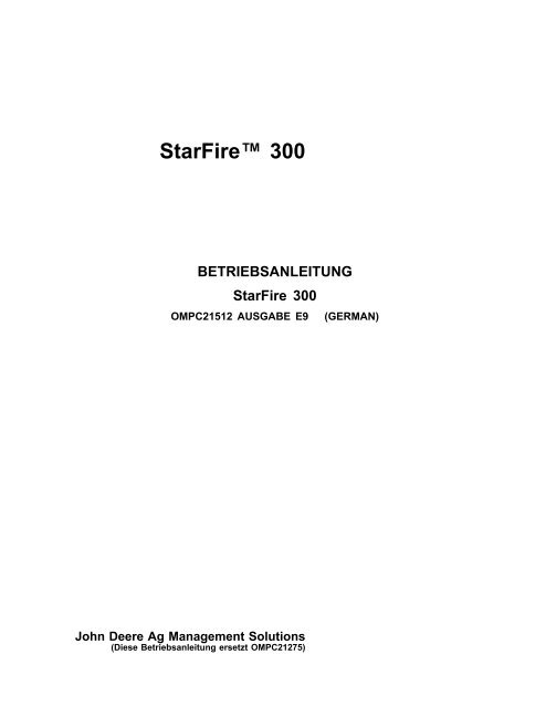 StarFire™ 300 - StellarSupport - John Deere