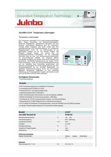 JULABO LC4-F Temperatur-Laborregler Temperatur-Laborregler ...