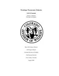 Westslope Warmwater Fisheries - Colorado Division of Wildlife