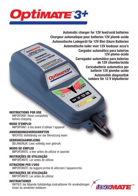 Automatic charger for 12V lead/acid batteries Chargeur automatique