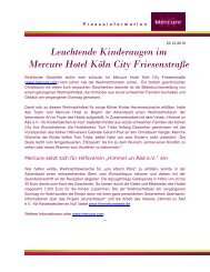 Leuchtende Kinderaugen im Mercure Hotel Köln City ... - Accor