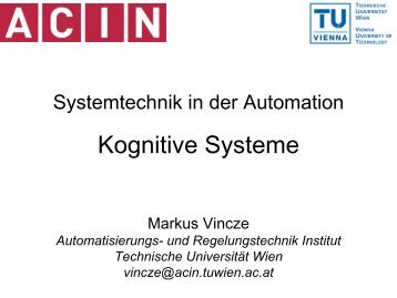 Kognitive Systeme - ACIN - Technische Universität Wien