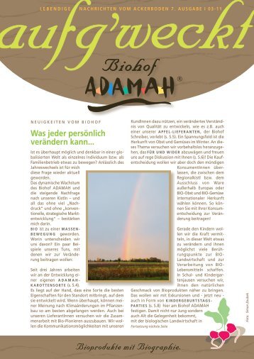 Ausgabe 7 - von 2011 - Biohof ADAMAH