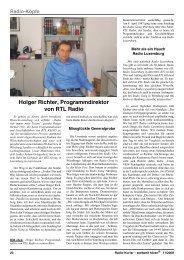 Radio-Köpfe Holger Richter, Programmdirektor von RTL ... - der ADDX