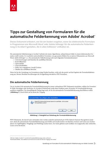 Tipps zur Gestaltung von Formularen für die automatische ...