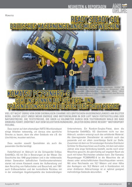 AMS-Online Ausgabe 01/2012 - Advanced Mining