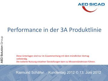 Performance in der 3A Produktlinie - AED-Sicad