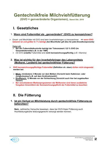 Gentechnikfreie Milchviehfütterung - Amt für Ernährung ...