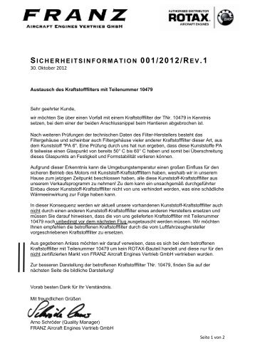 SICHERHEITSINFORMATION 001/2012/REV.1 - DULV