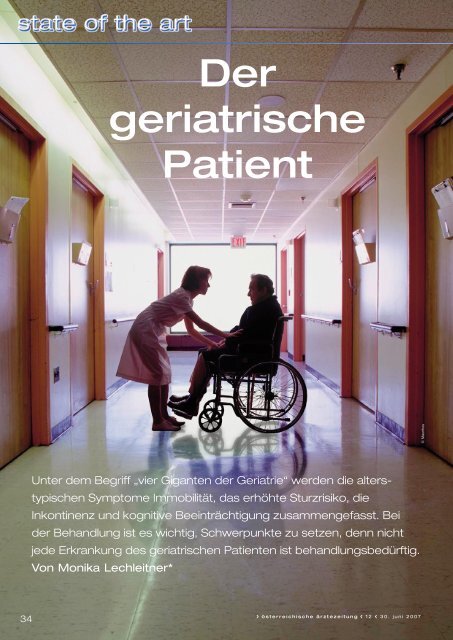 Der geriatrische Patient - Österreichische Ärztezeitung