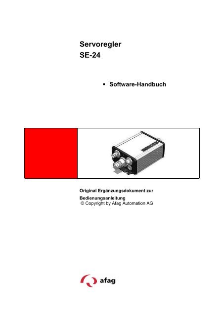 SE-24 Software Handbuch - Afag Handhabungs- und Zuführtechnik