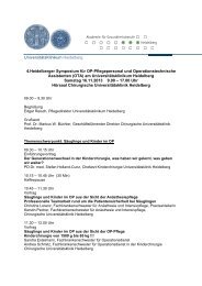 4.Heidelberger Symposium für OP-Pflegepersonal und OTA am ...