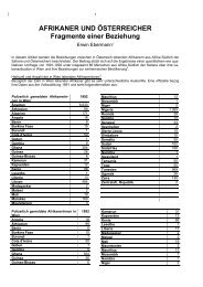 AFRIKANER UND ÖSTERREICHER Fragmente ... - Afrikaner in Wien